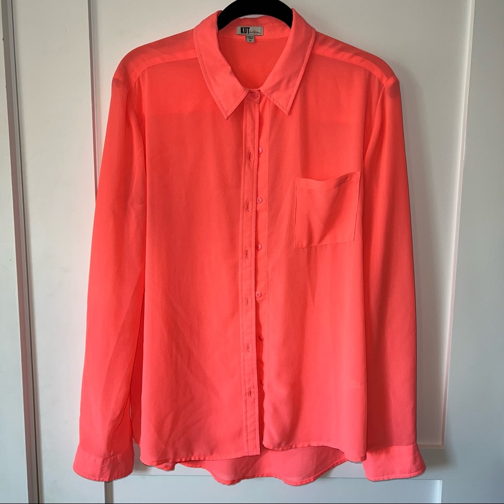 Pink Polyester Dress Shirt
